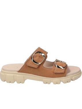 Paul Green Marina Slide Sandal Lug Sole Sisal Royal Nubuck Leather New With Box